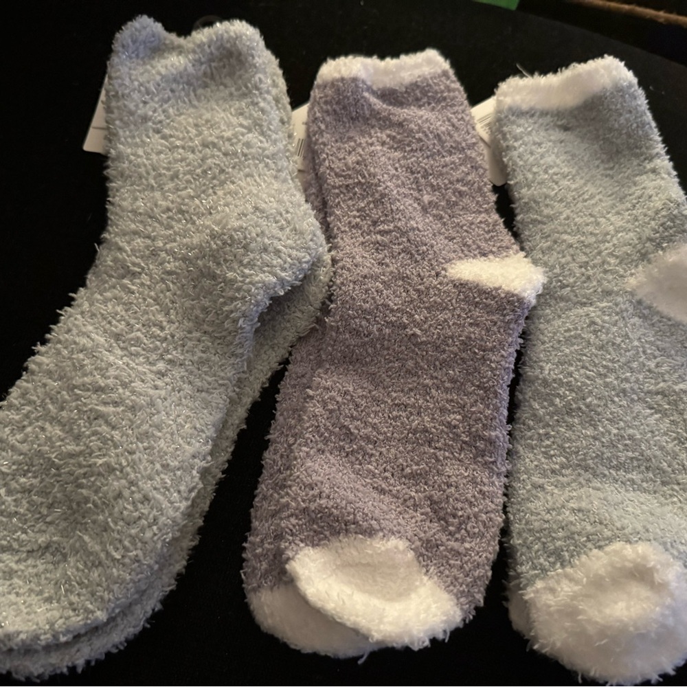 Cozy Fuzzy Socks - Gray and Purple